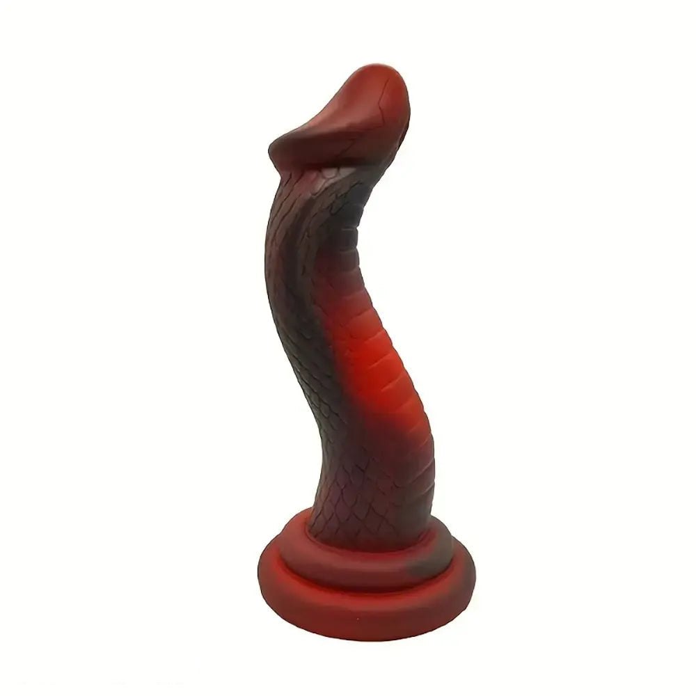 Mixed color curved snake scale fantasy dildo, photo 1