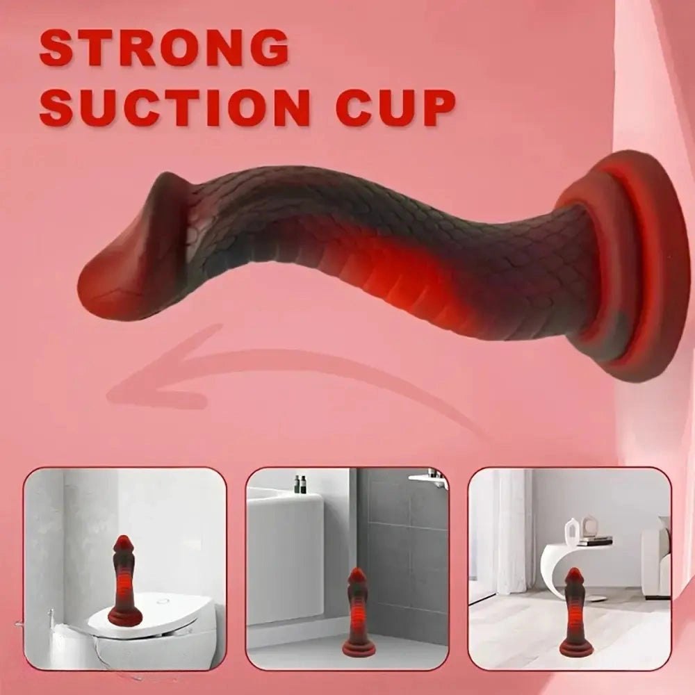 Mixed color curved snake scale fantasy dildo, photo 4