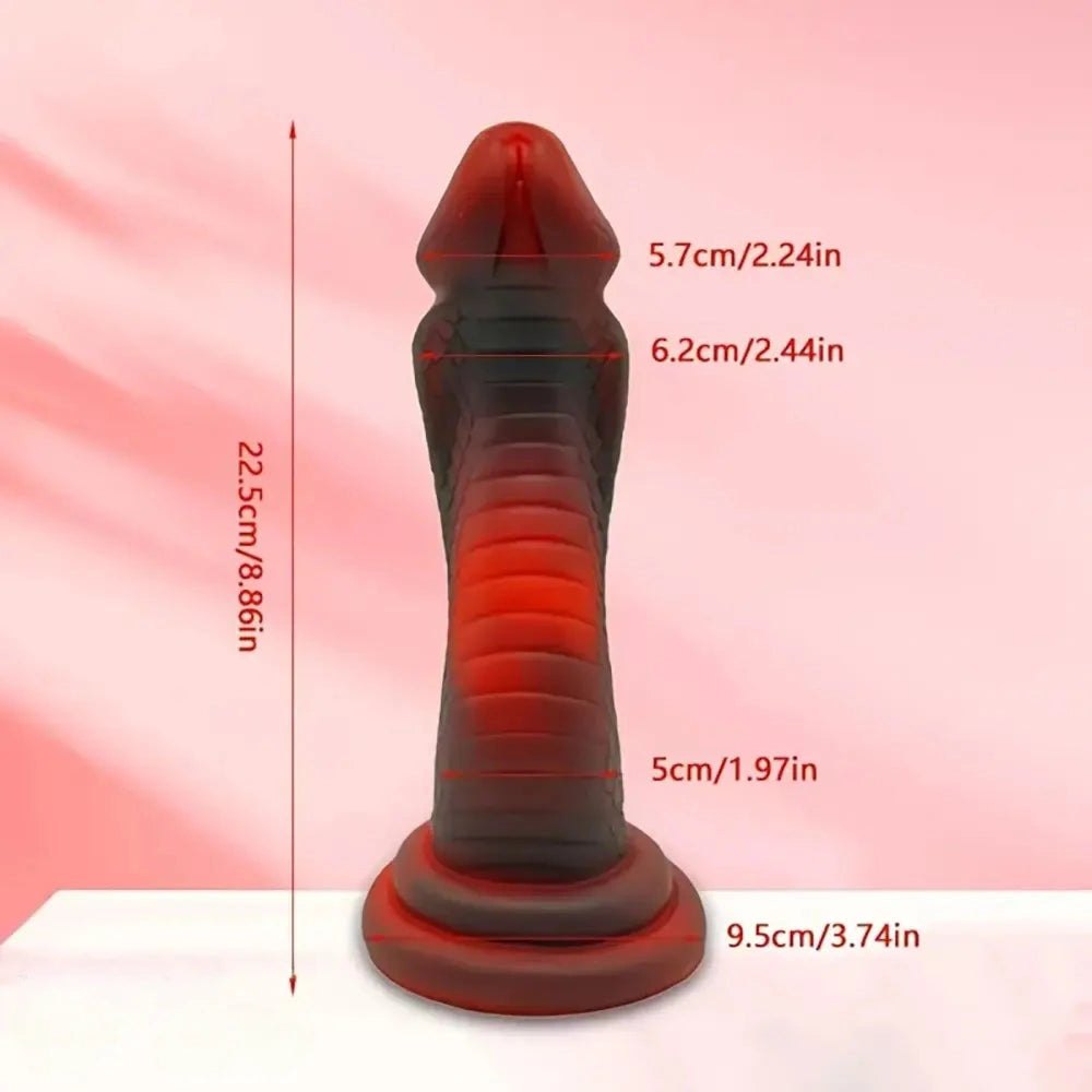 Mixed color curved snake scale fantasy dildo, photo 6