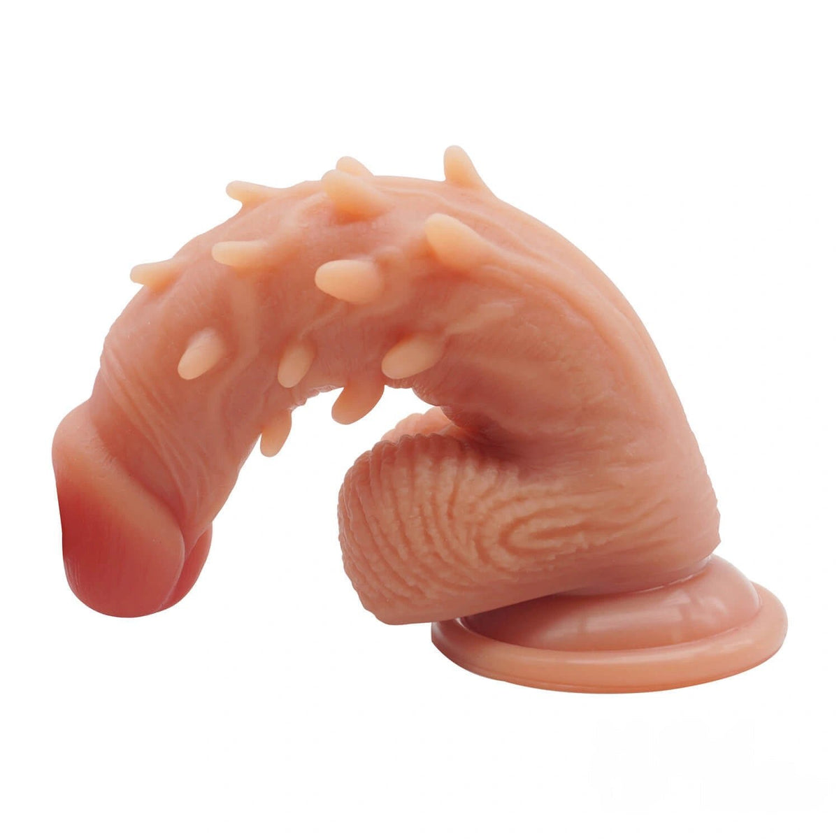 Curved spiked G-spot silicone dildo, photo 5