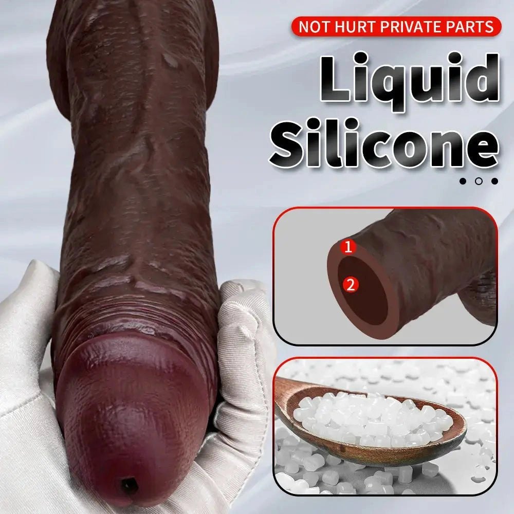 Coffee curved strap-on dildo, photo 10