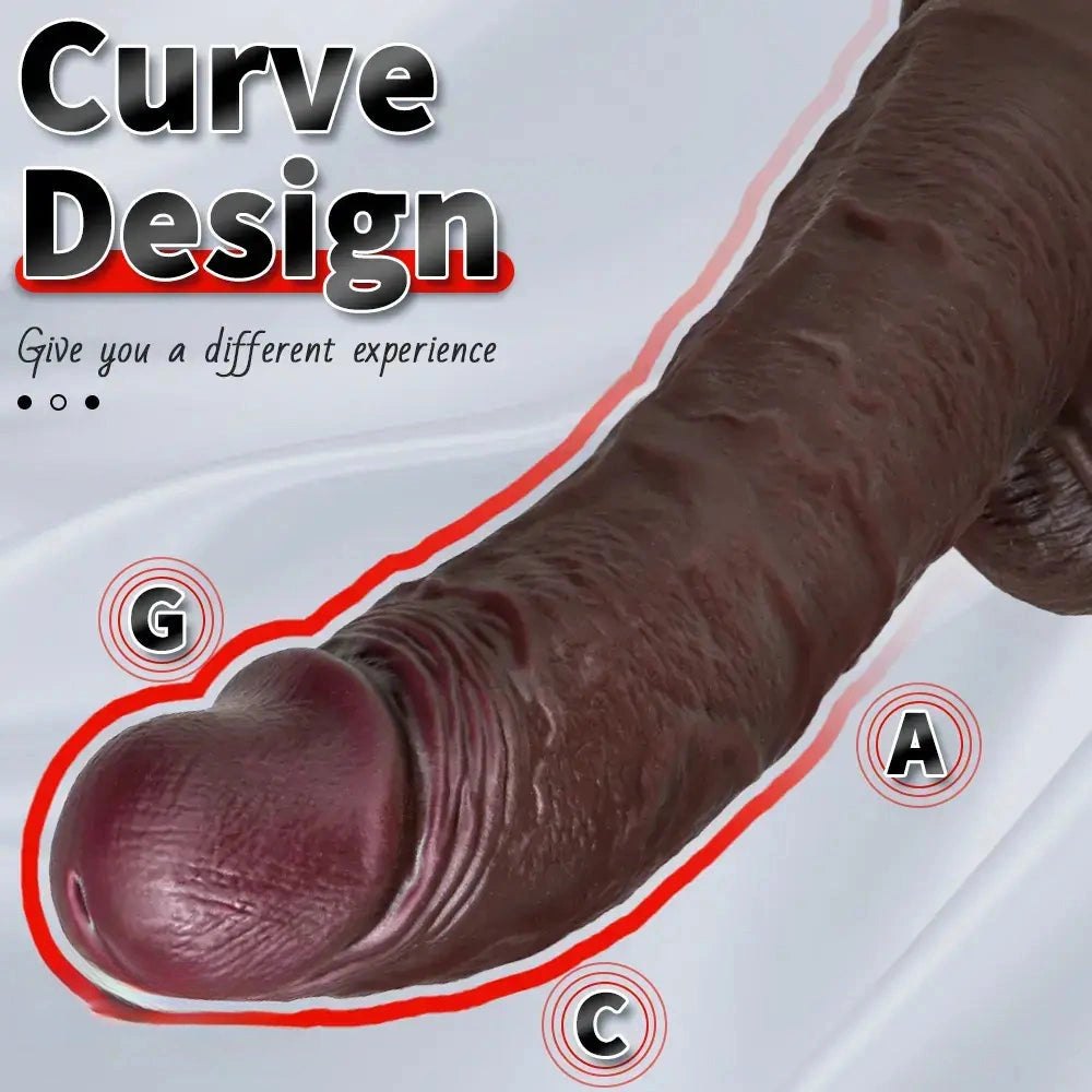 Coffee curved strap-on dildo, photo 13