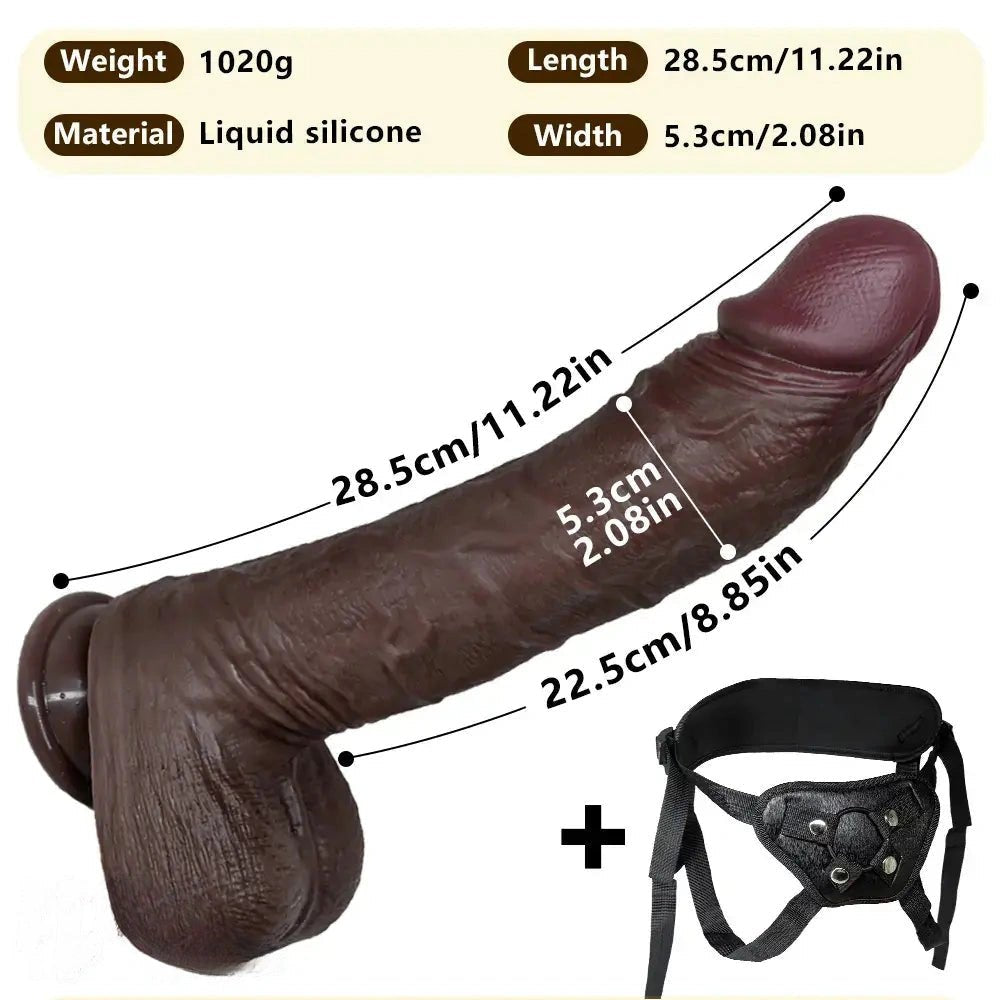 Coffee curved strap-on dildo, photo 15