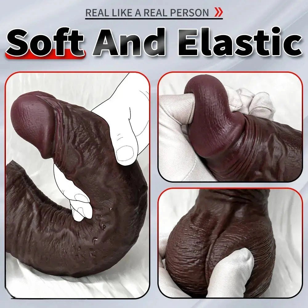 Coffee curved strap-on dildo, photo 6