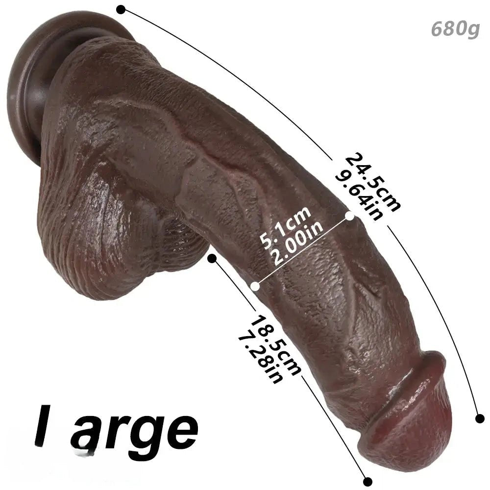Coffee colored curved strap-on dildo, photo 18
