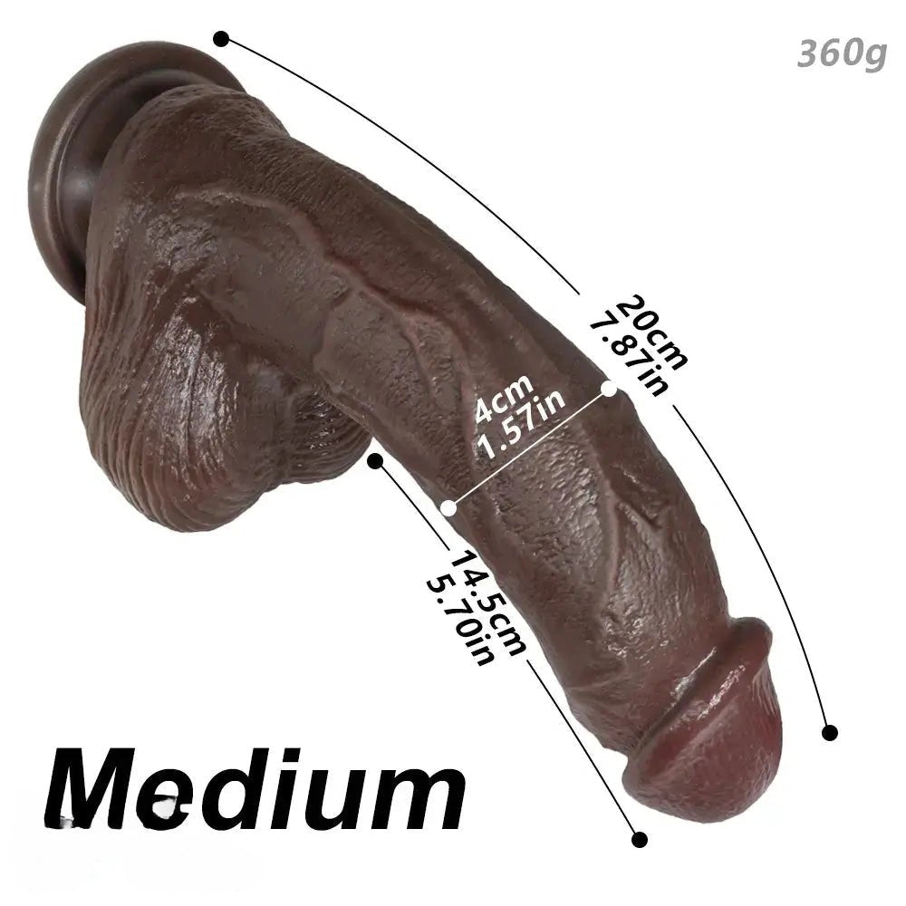 Coffee colored curved strap-on dildo, photo 20
