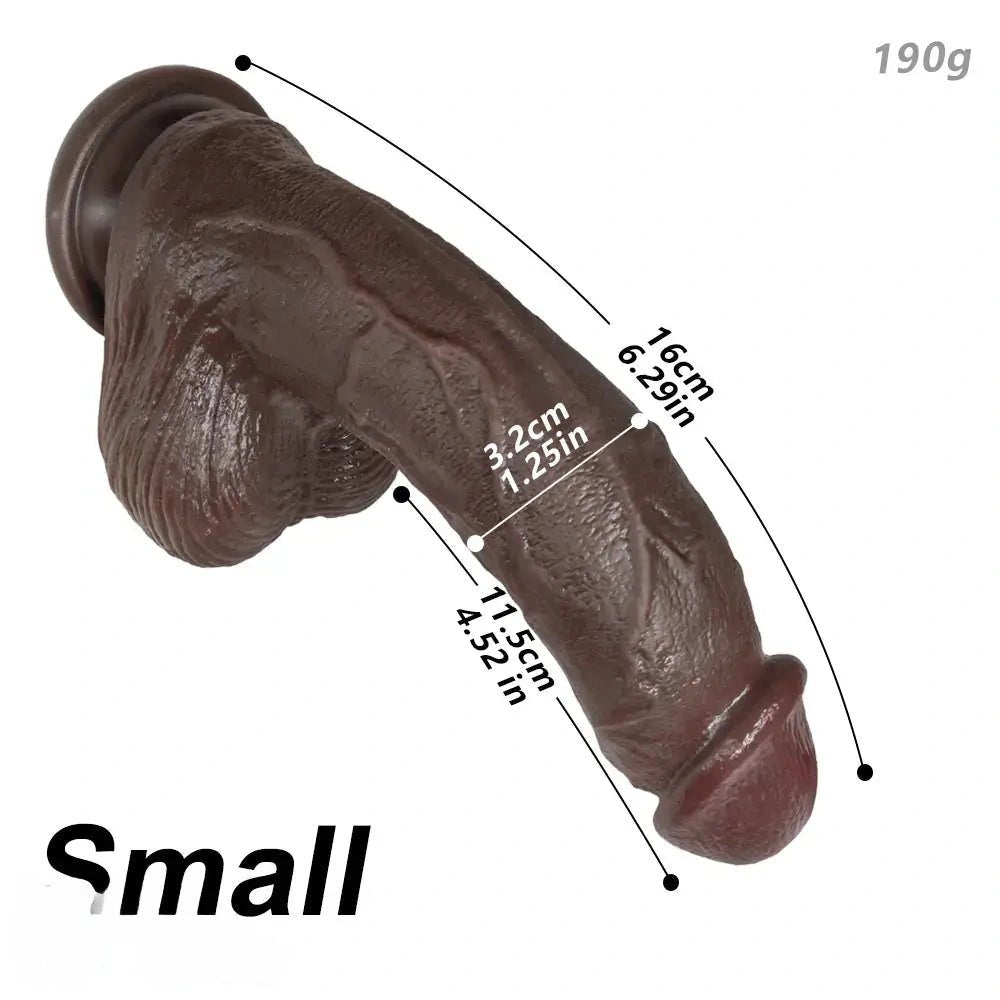 Coffee colored curved strap-on dildo, photo 21