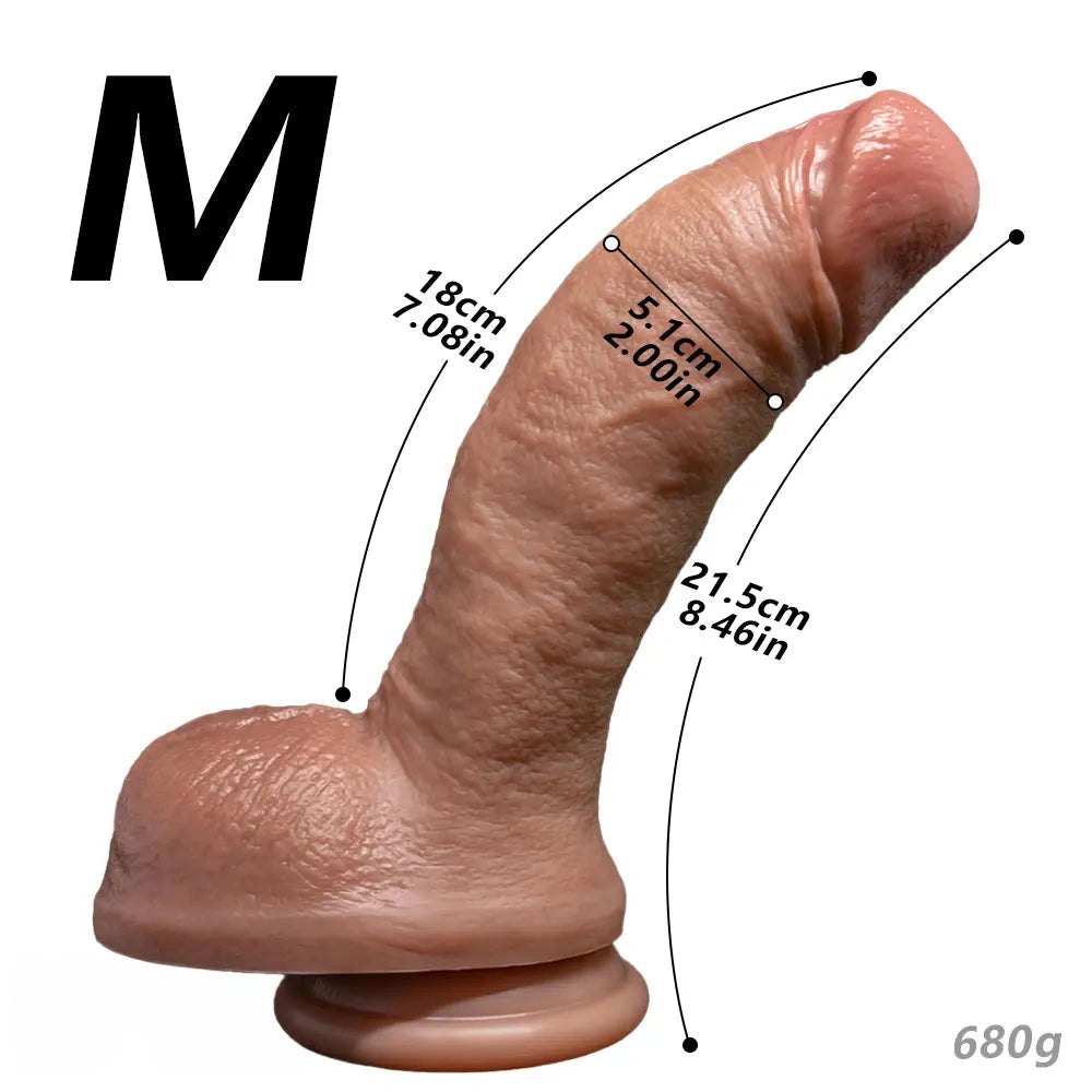 Flesh-tone curved strap-on dildo, photo 17