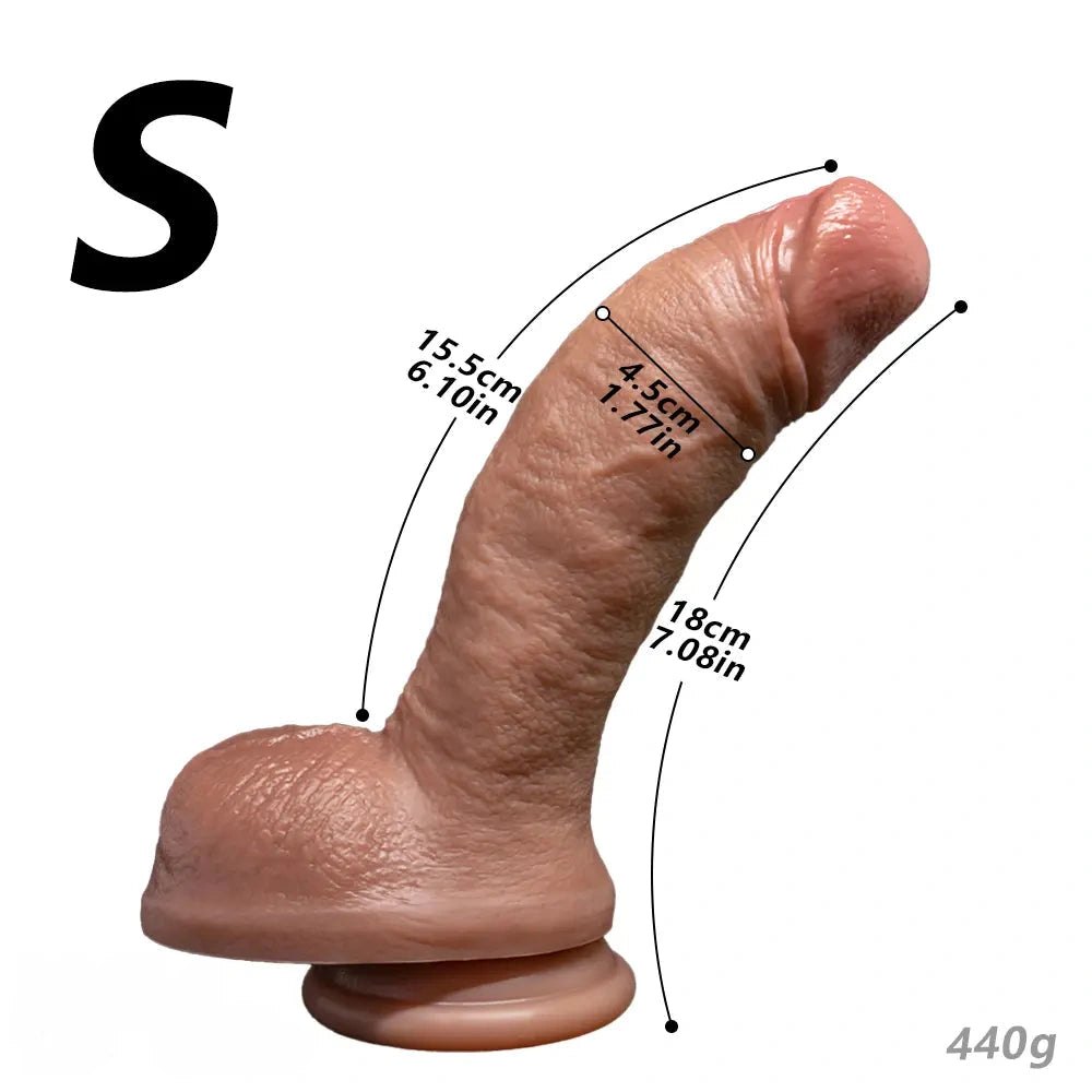 Flesh-tone curved strap-on dildo, photo 19