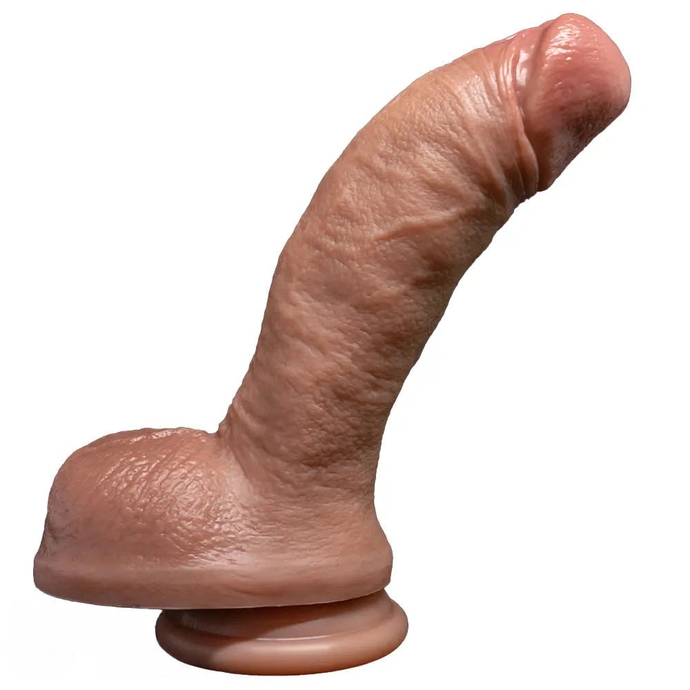 Flesh-tone curved strap-on dildo, photo 3