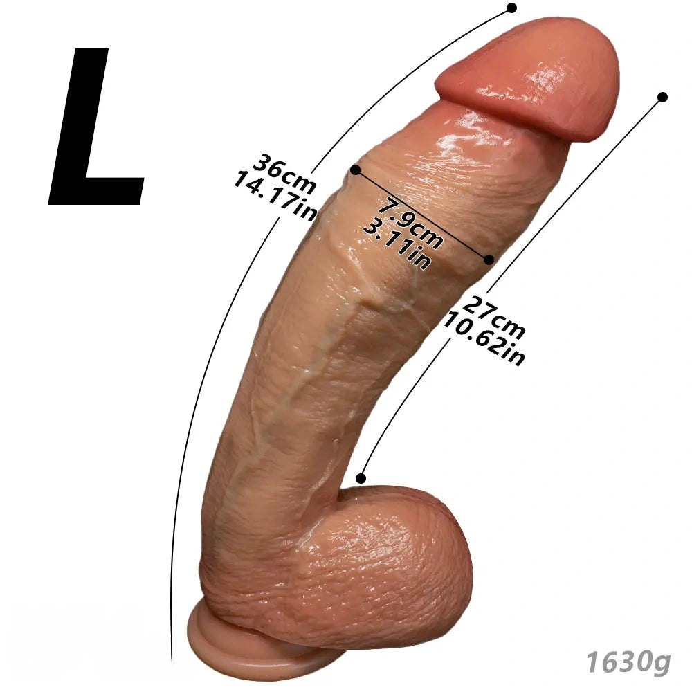 Flesh tone curved strap-on silicone dildo, photo 16