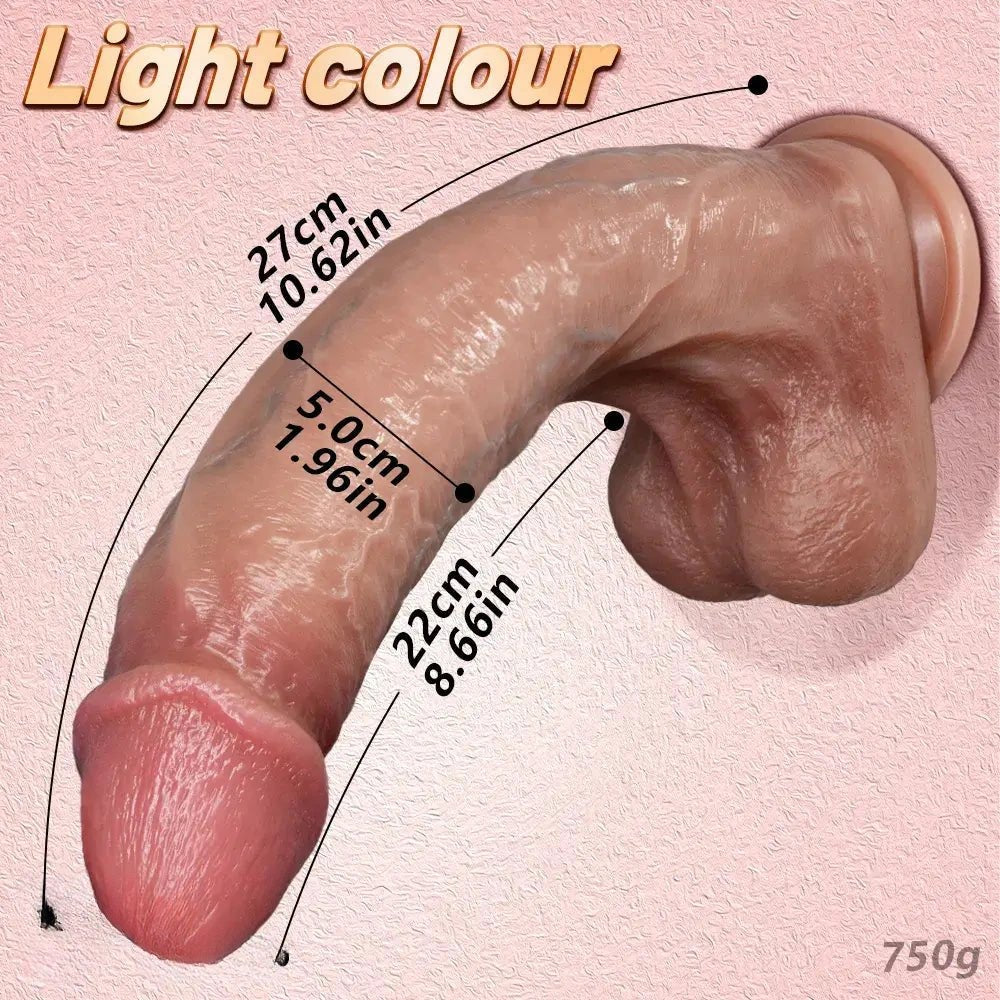 Flesh curved silicone strap-on dildo