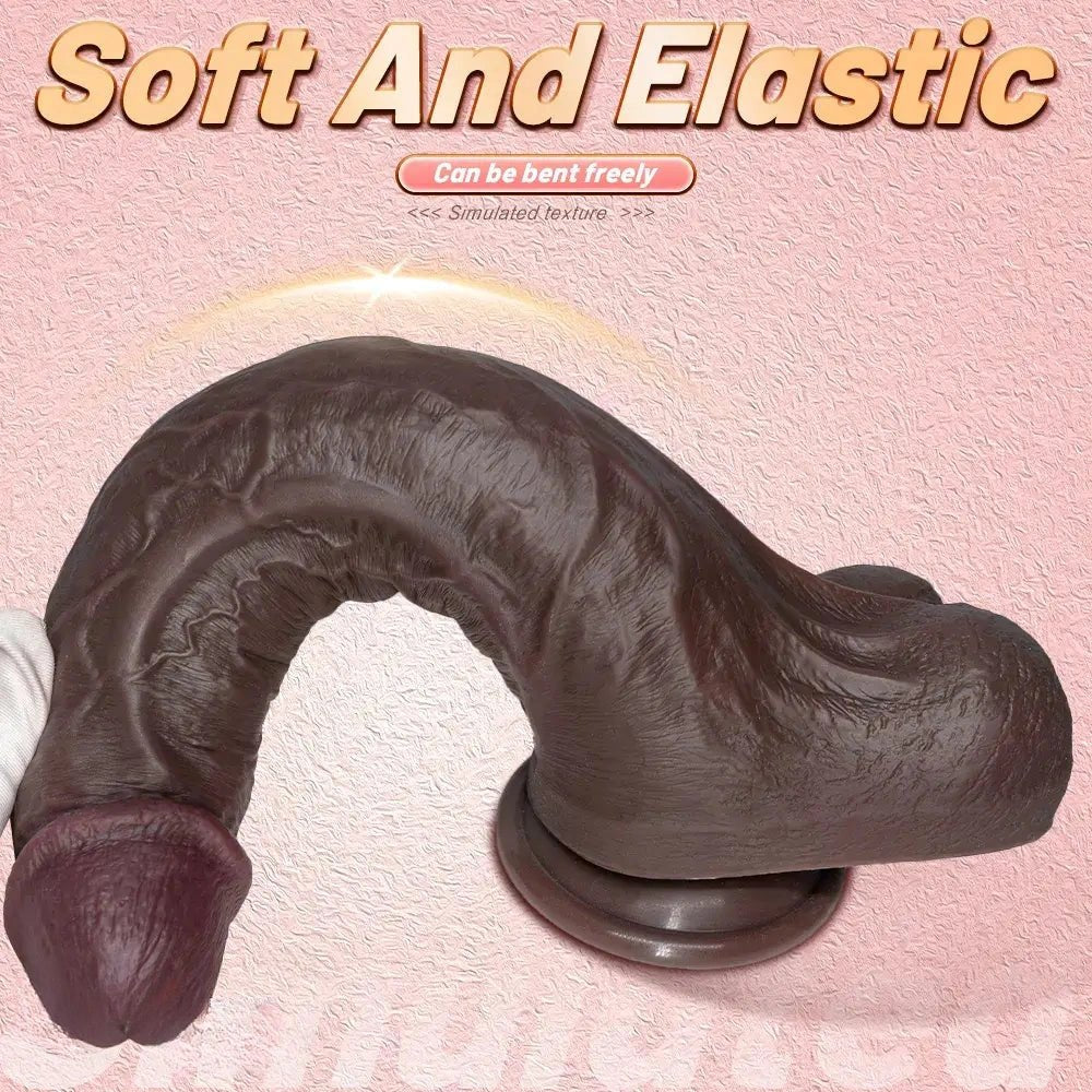 Curved silicone strap-on dildo, photo 8