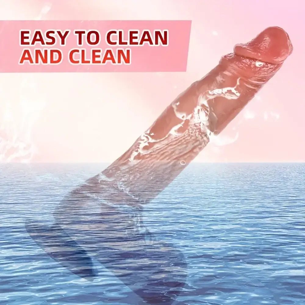 Flesh tone curved silicone dildo with suction cup base, photo 5