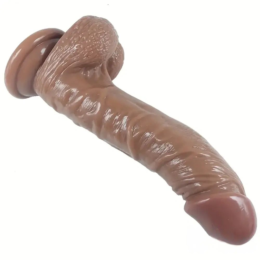 Curved pvc realistic dildo with suction cup base, photo 7