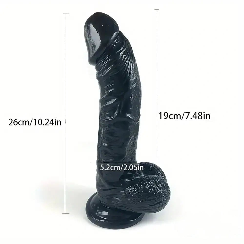 Curved pvc realistic dildo with suction cup base, photo 8