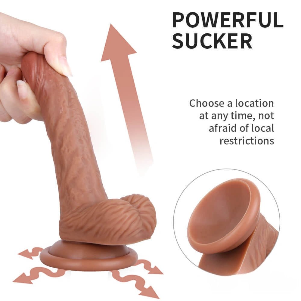 Curved double layer suction cup dildo, photo 11