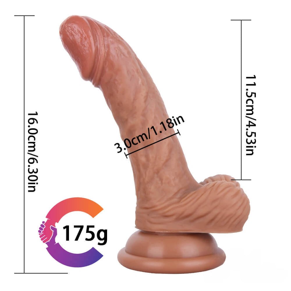Curved double layer suction cup dildo, photo 3
