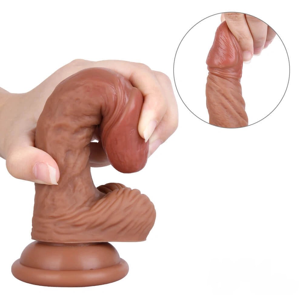 Curved double layer suction cup dildo, photo 7