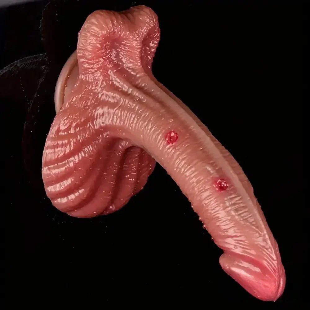 Flesh curved suction cup dildo, photo 4
