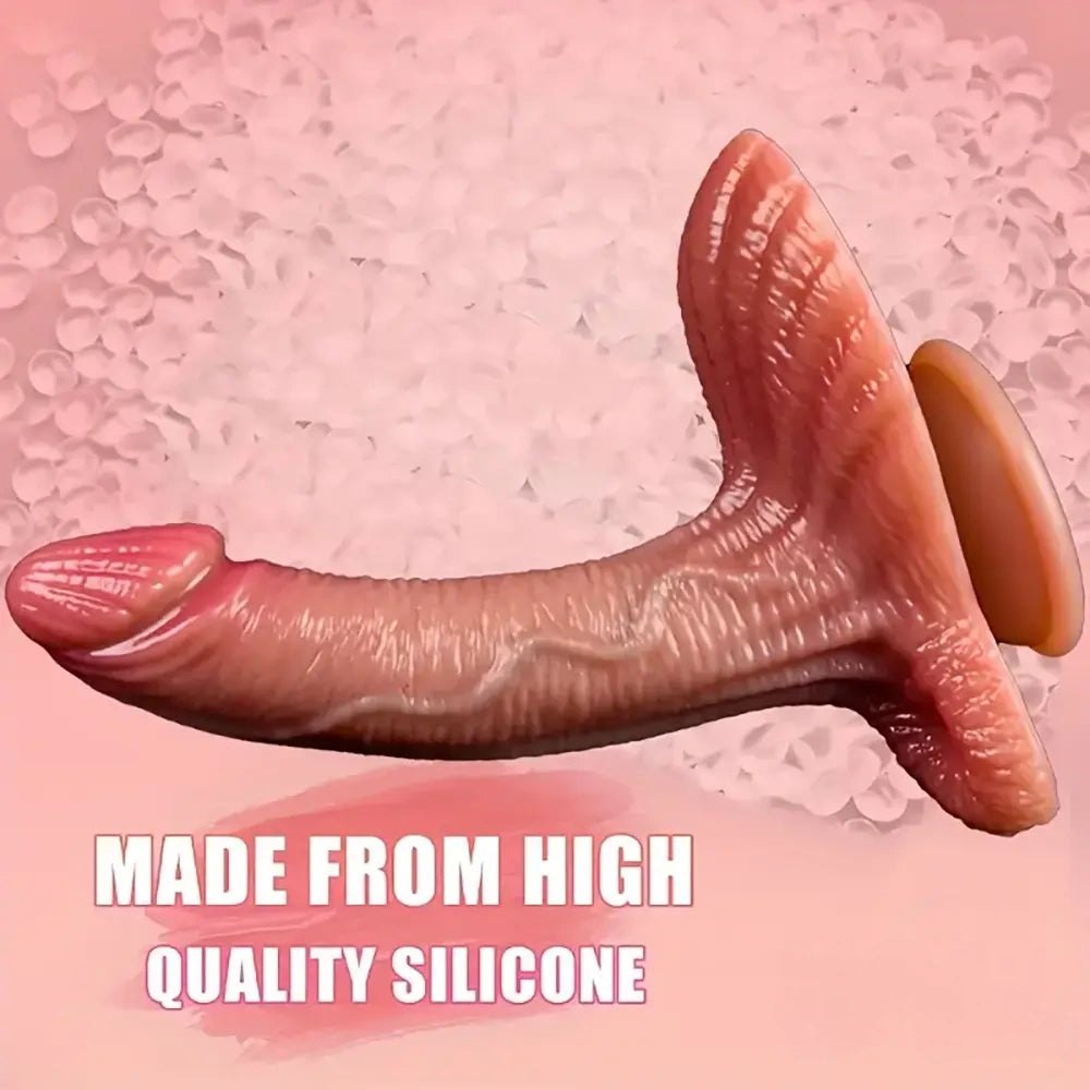 Flesh curved suction cup dildo, photo 5