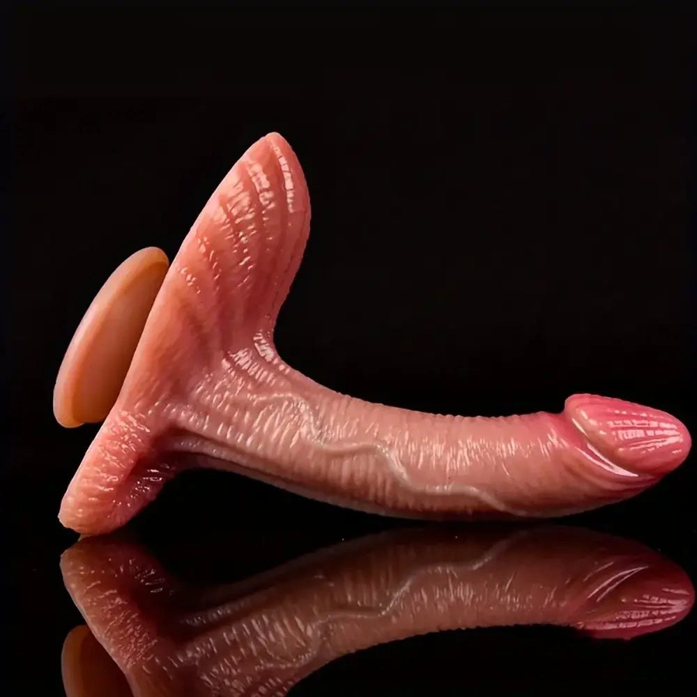 Flesh curved suction cup dildo, photo 6