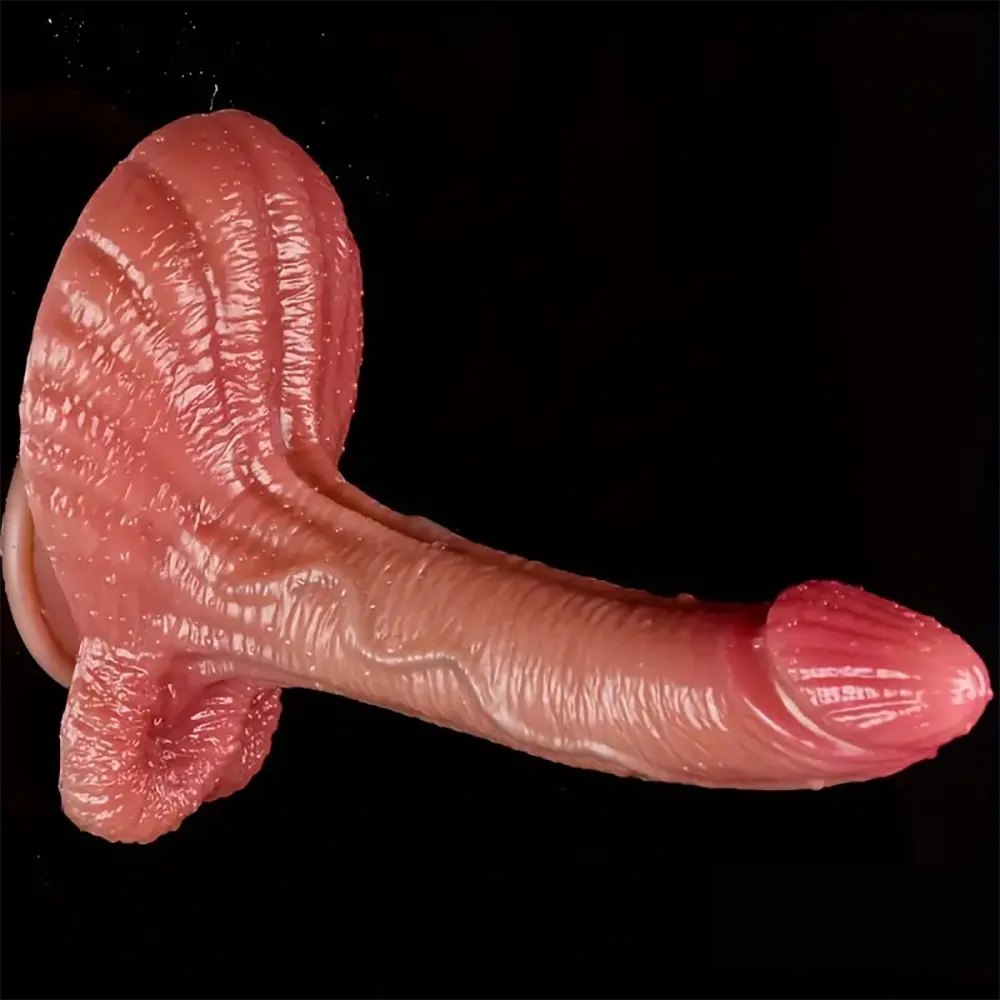 Flesh curved suction cup dildo, photo 7