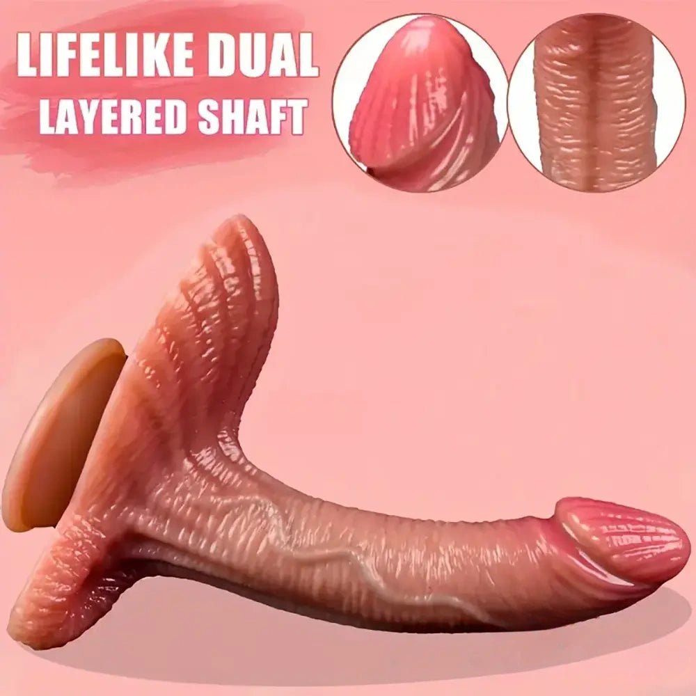 Flesh curved suction cup dildo, photo 9