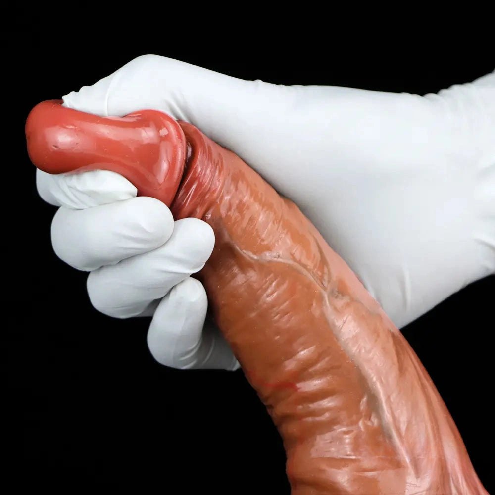 Flesh tone curved suction cup dildo, photo 10