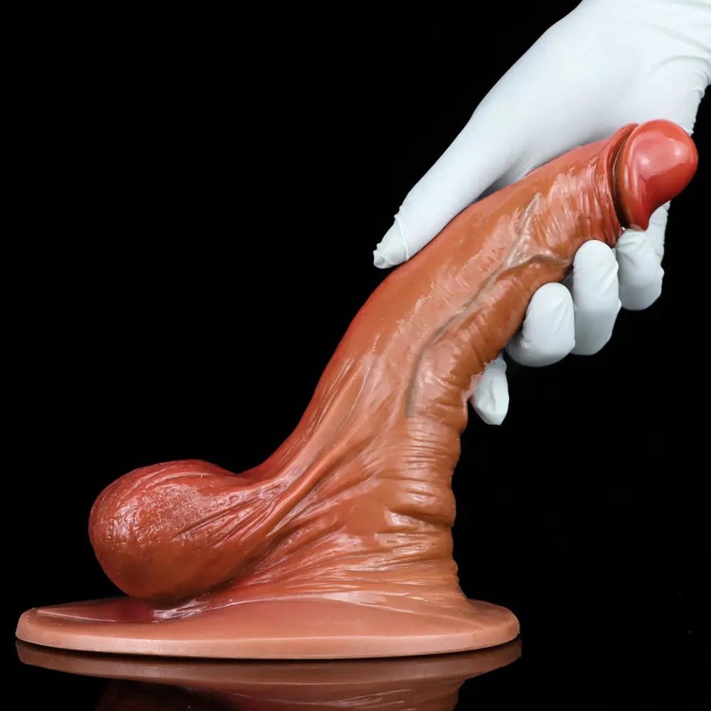 Flesh tone curved suction cup dildo, photo 15