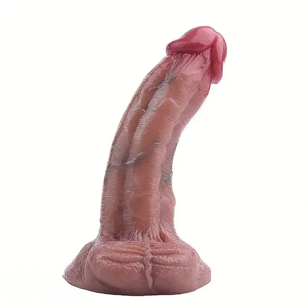Flesh silicone suction cup dildo with veins, photo 2