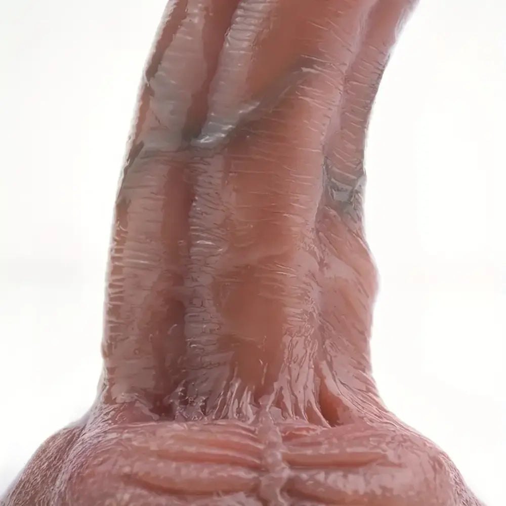 Flesh silicone suction cup dildo with veins, photo 4