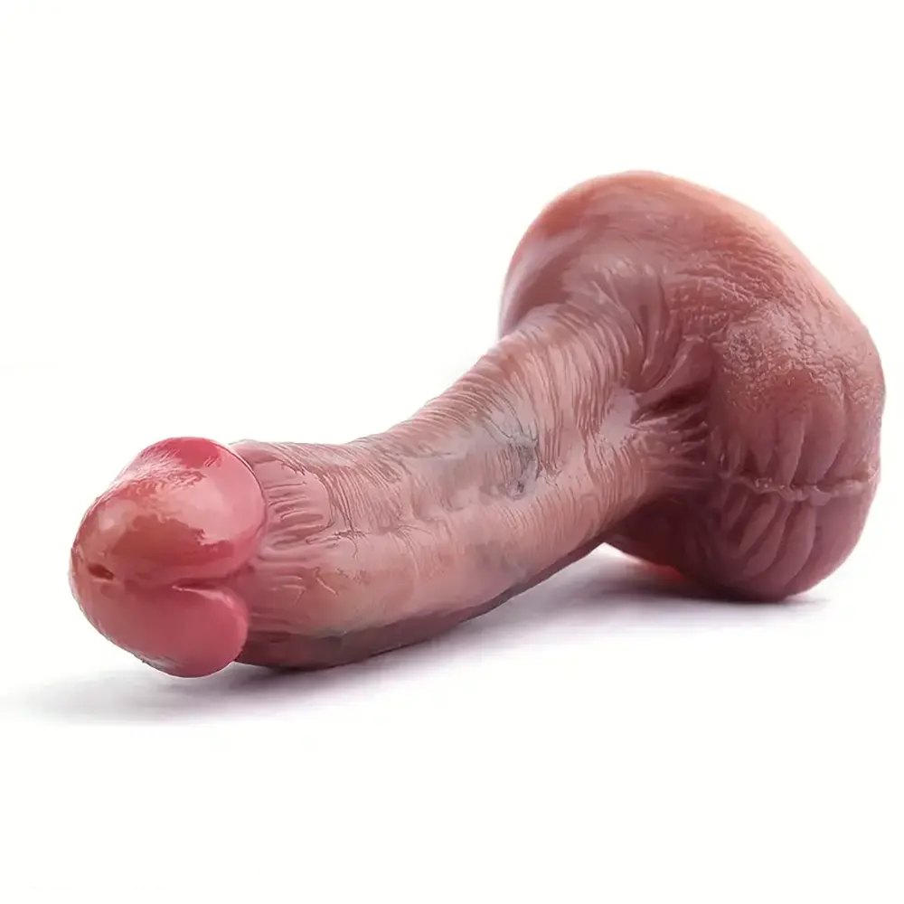 Flesh silicone suction cup dildo with veins, photo 6