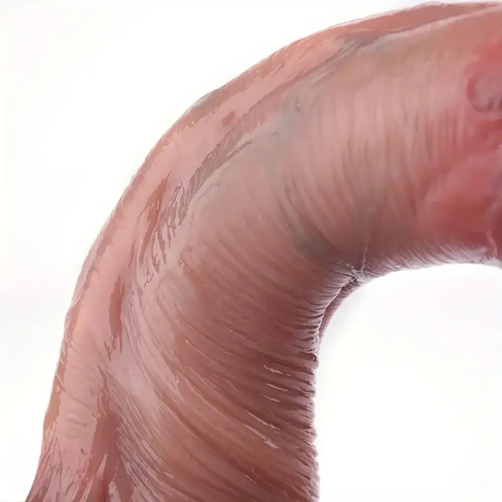Flesh silicone suction cup dildo with veins, photo 7
