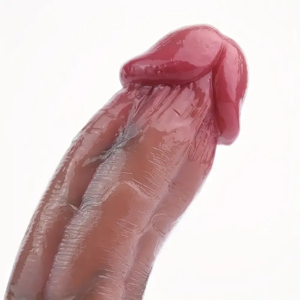 Flesh silicone suction cup dildo with veins, photo 9