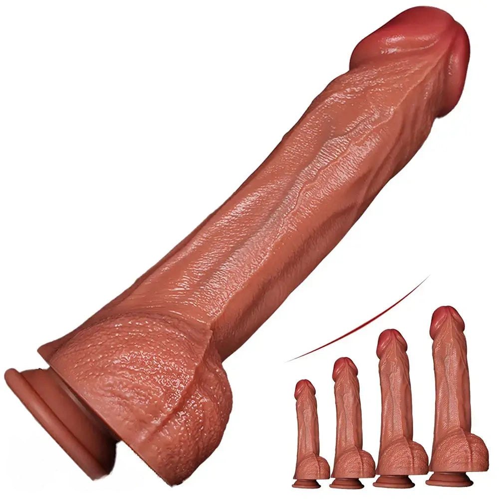 Flesh tone curved silicone suction cup dildo, photo 3