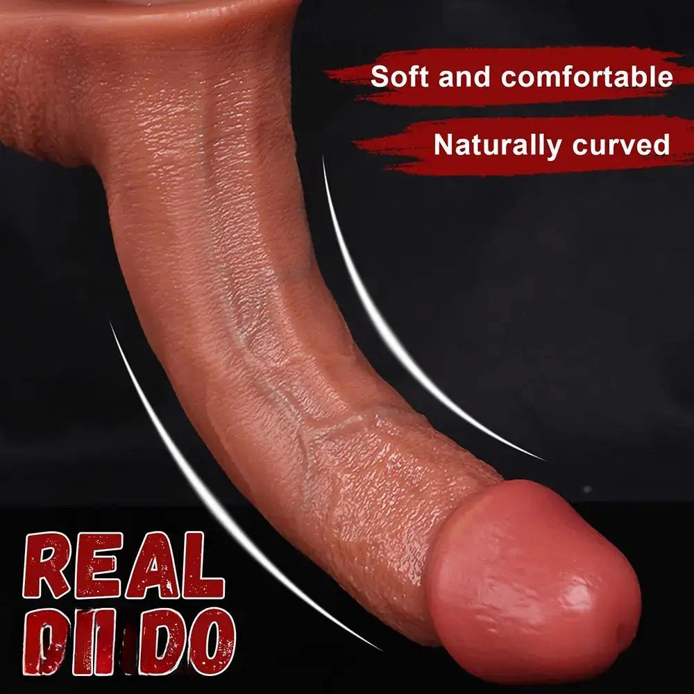 Flesh tone curved silicone suction cup dildo, photo 4