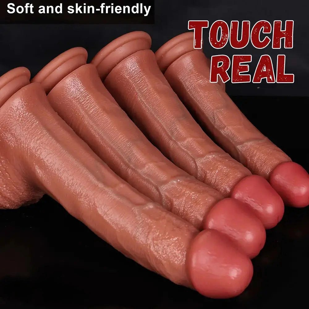 Flesh tone curved silicone suction cup dildo, photo 9