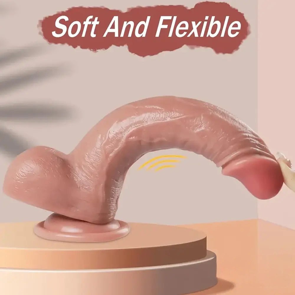 Flesh tone curved silicone suction cup dildo, photo 7