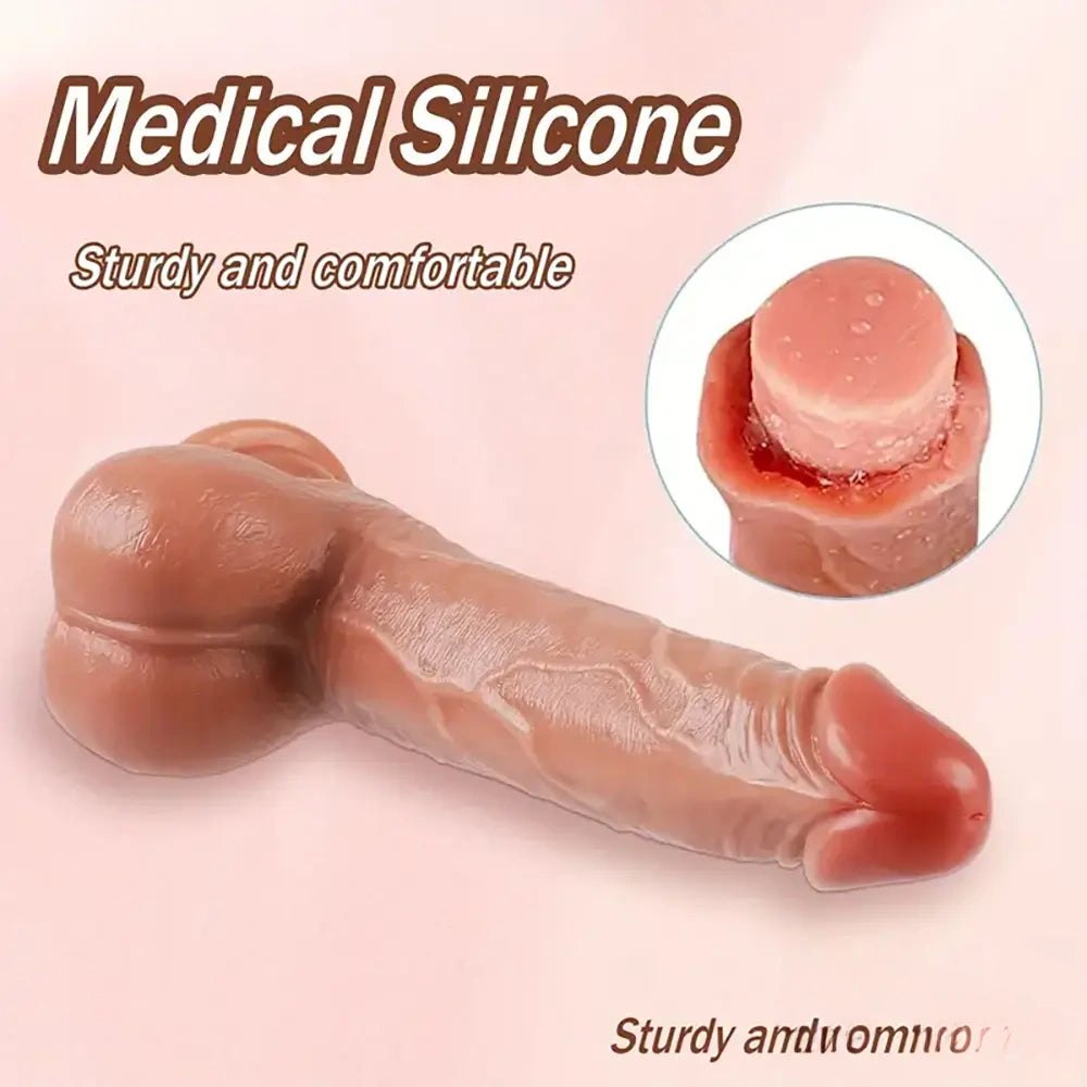Flesh tone curved silicone suction cup dildo, photo 8