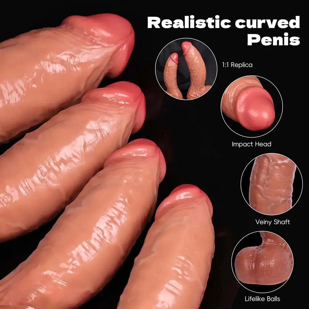 Flesh tone curved suction cup dildo, photo 5