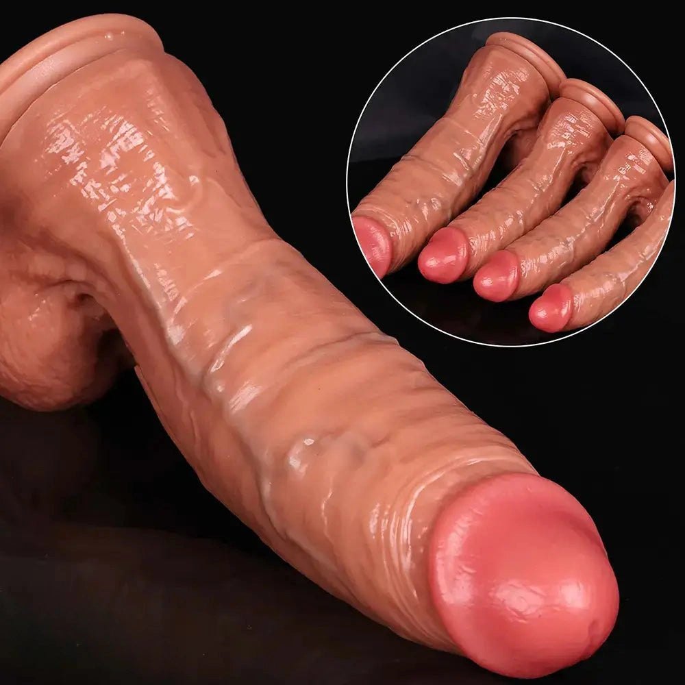 Flesh tone curved suction cup dildo, photo 7