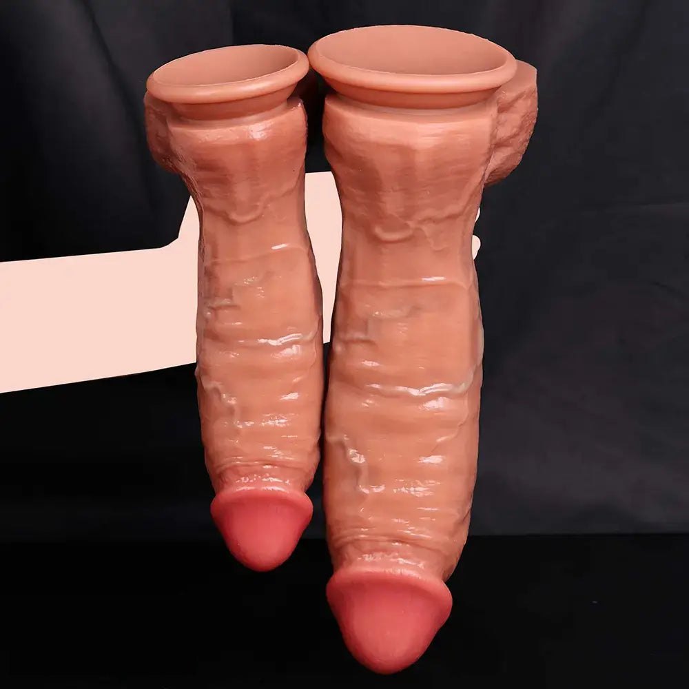 Flesh tone curved suction cup dildo, photo 9
