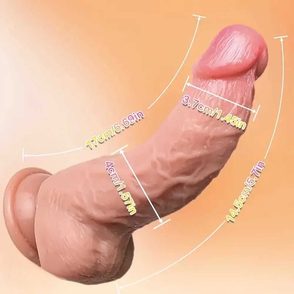 Flesh curved suction cup dildo, photo 4