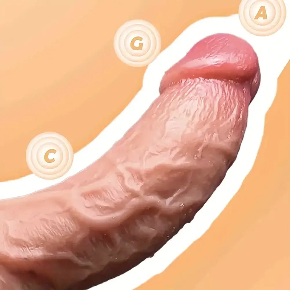 Flesh curved suction cup dildo, photo 5
