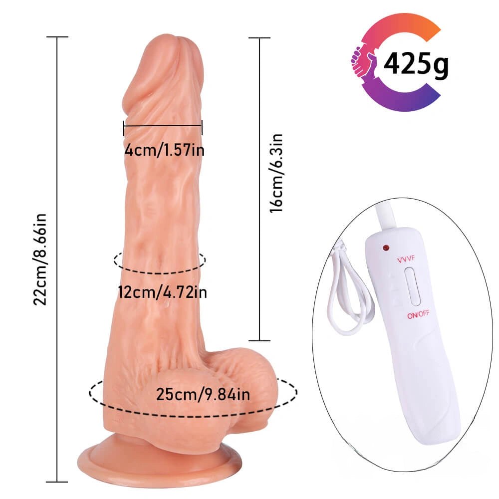 Flesh-tone curved PVC realistic dildo, photo 12