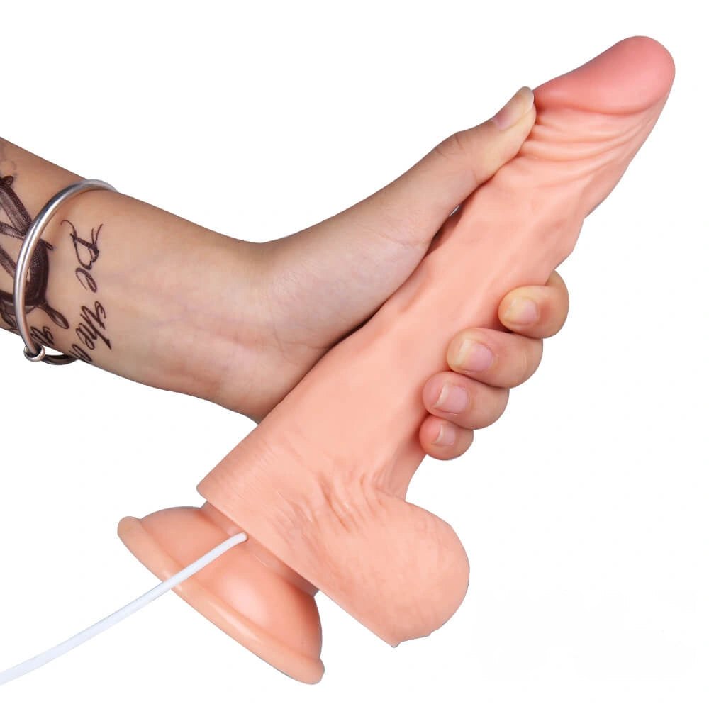 Flesh-tone curved PVC realistic dildo, photo 15