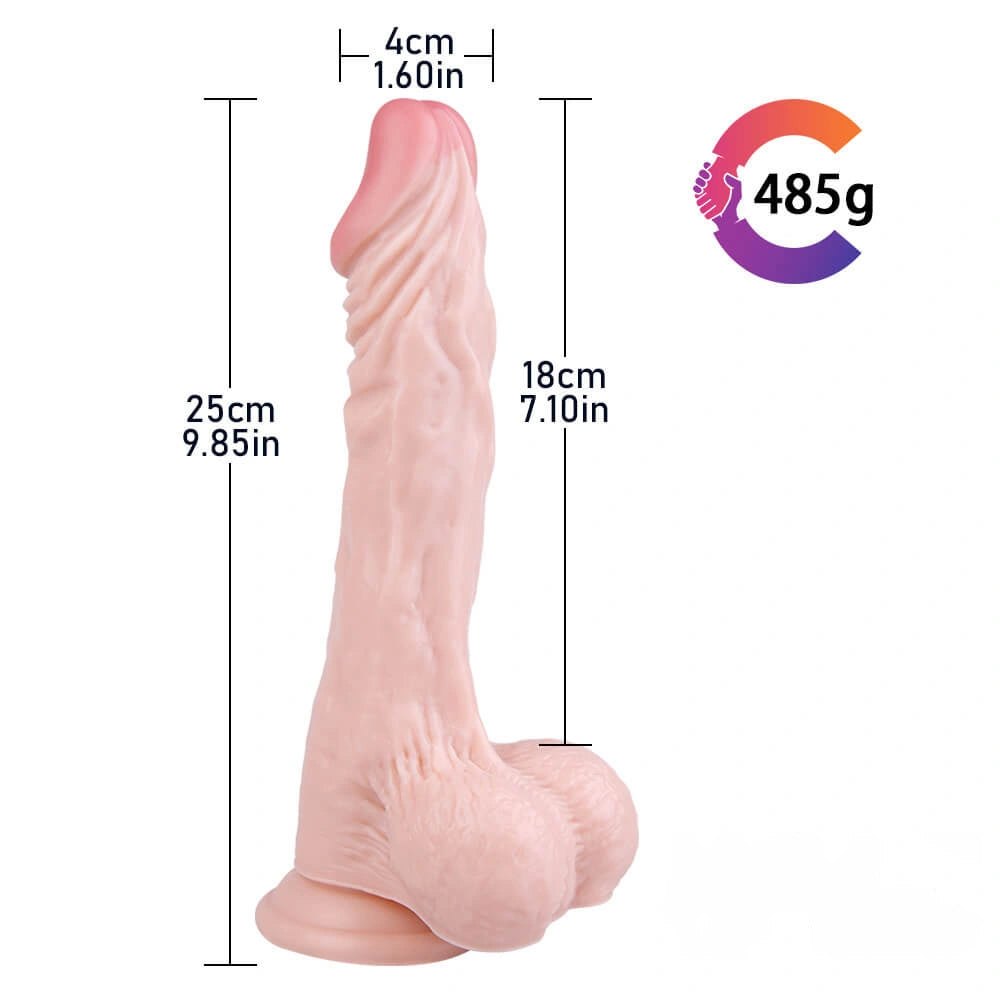 Flesh-tone curved PVC realistic dildo, photo 17