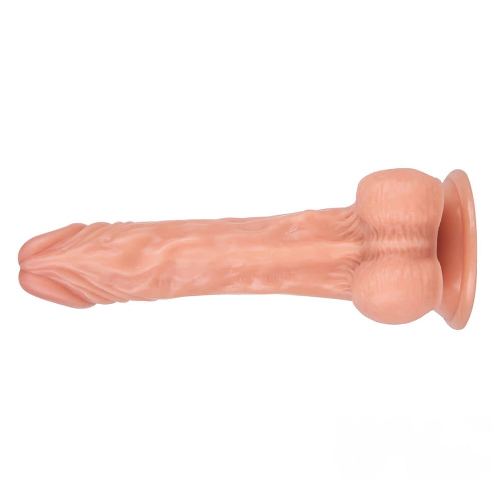 Flesh-tone curved PVC realistic dildo, photo 2