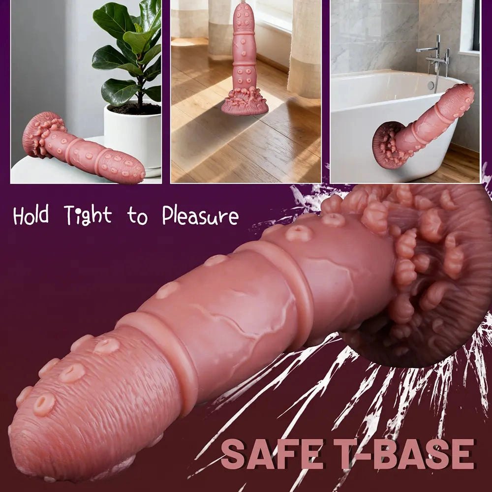 And purple curved tentacle fantasy dildo, photo 12